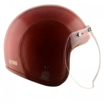 AXOR Retro Jet Leather Wild Red Open Face Helmet (4)