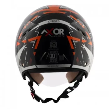 AXOR Striker Cyborg Black White Open Face Helmet (1)