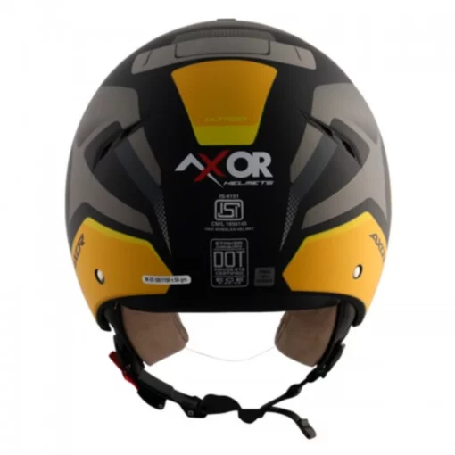 AXOR Striker Ultron Matt Black Neon Yellow Open Face Helmet (1)