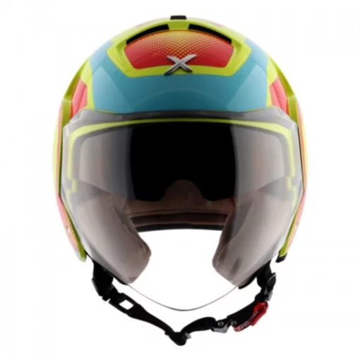 AXOR Striker Ultron Neon Yellow Red Open Face Helmet (1)