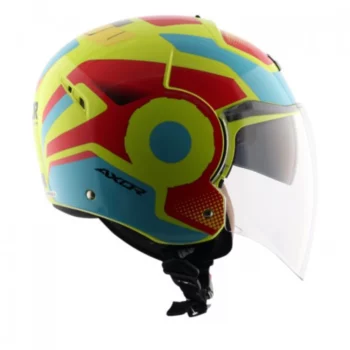 AXOR Striker Ultron Neon Yellow Red Open Face Helmet (5)