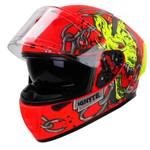 IGNYTE IGN4 Hyena Glossy Fluo Red Helmet 1 (1)
