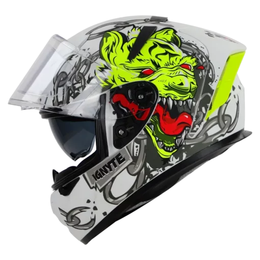 IGNYTE IGN4 Hyena Glossy White Helmet1 (1)