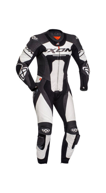 IXON Jackal One Piece Black White Motorcycle Leather Suit
