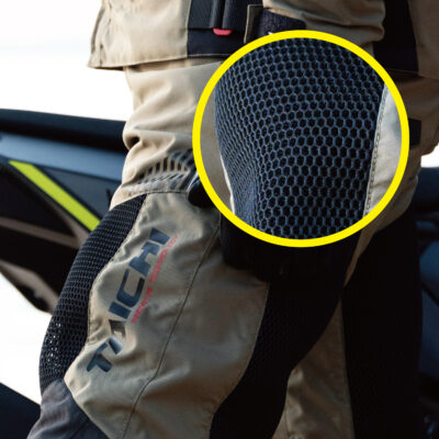 3D mesh panel are equipped on front and back thigh and shin for great air intake