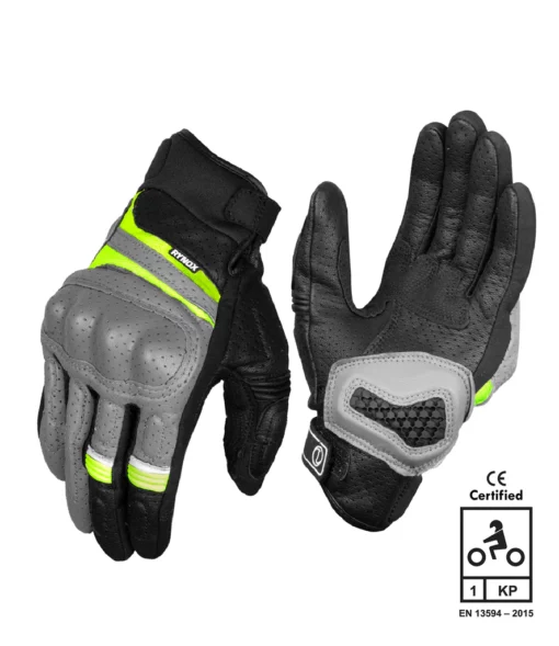 Rynox Air GT SP Motorsports Black Fluorescent Green Riding Gloves