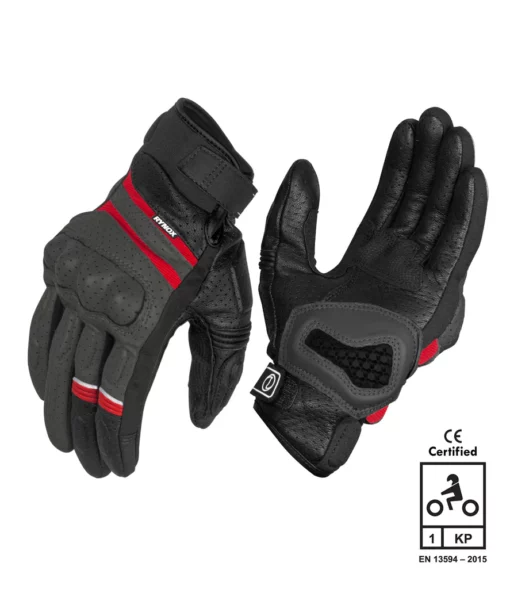 Rynox Air GT SP Motorsports Grey Red Riding Gloves