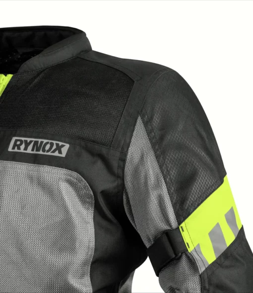 Rynox Helium GT2 Black Hi Viz Green Riding Jacket 4