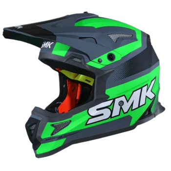SMK Allterra X Throttle Matt Grey Green Black Motocross Helmet