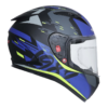 TVS Racing Helmet Matt Blue & Neon Single Visor
