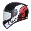 TVS Racing Helmet Matt Red & White Double Visor 5