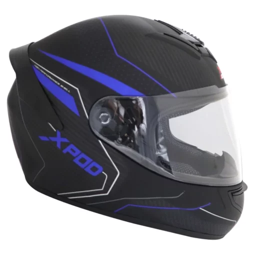 TVS Racing XPOD Blistering Black Blue Full Face Helmet 3