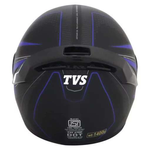 TVS Racing XPOD Blistering Black Blue Full Face Helmet 4