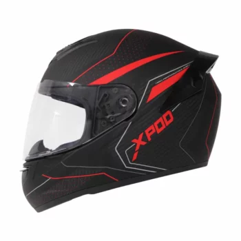 TVS Racing XPOD Blistering Black Red Full Face Helmet