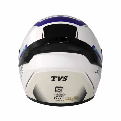 TVS Racing XPOD Speedy White Blue Full Face Helmet 5