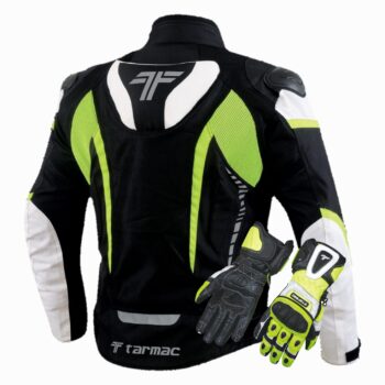 Tarmac Corsa Level 2 Black White Fluorescent Yellow Riding Jacket (Free Rapid Gloves)
