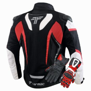Tarmac Corsa Level 2 Black White Red Riding Jacket (Free Rapid Gloves)