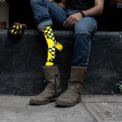 Tiivra Check Mate Black Yellow Endurance Socks (2)