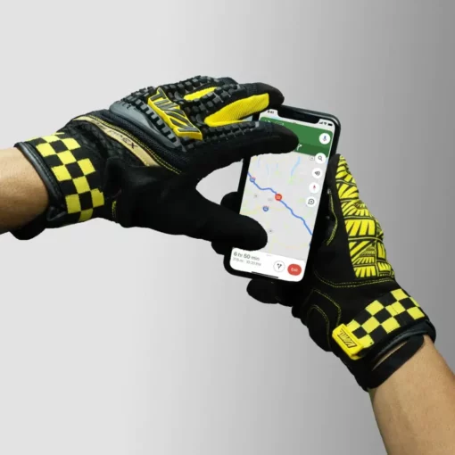 Tiivra DS Apex Black Yellow Riding Gloves (2)