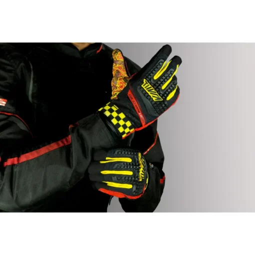 Tiivra DS Chameleon Black Yellow Red Riding Gloves (4) Copy