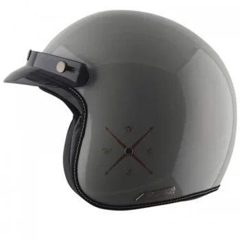 AXOR Retro Jet Euro Globe Cool Grey Open Face Helmet 2