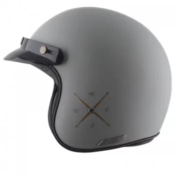 AXOR Retro Jet Euro Globe Dull Cool Grey Open Face Helmet 2