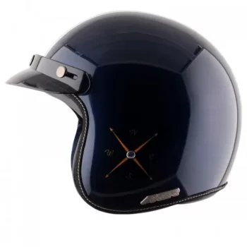 AXOR Retro Jet Euro Globe Royal Blue Open Face Helmet 2