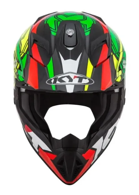 KYT Jumpshot #1 Black Green Fluorescent Helmet 2