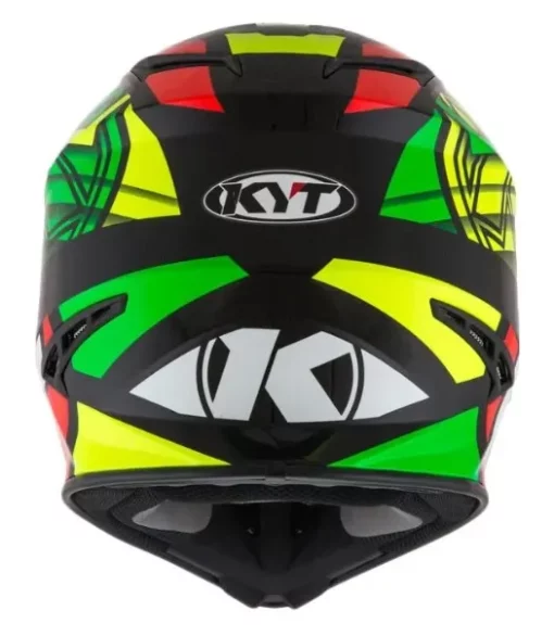 KYT Jumpshot #1 Black Green Fluorescent Helmet 3