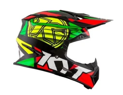 KYT Jumpshot #1 Black Green Fluorescent Helmet 4