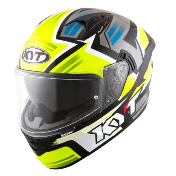 KYT NFR Artwork Yellow Grey Gloss Helmet 2
