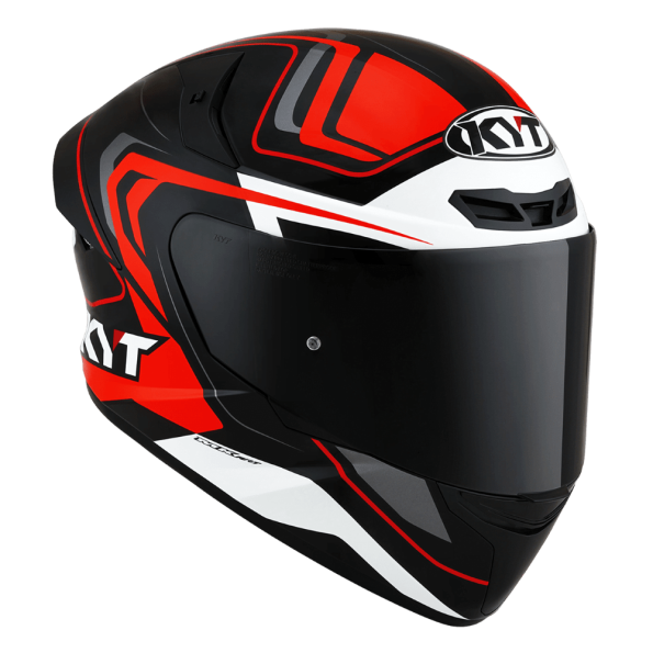 KYT TT Course Overtech Gloss Black Orange Helmet 2