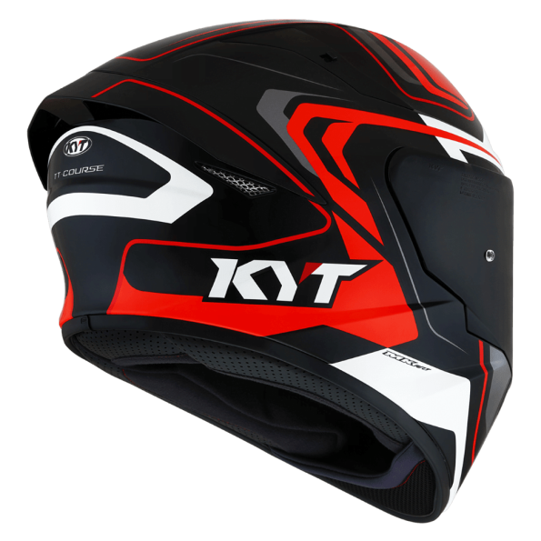 KYT TT Course Overtech Gloss Black Orange Helmet 4