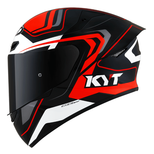 KYT TT Course Overtech Gloss Black Orange Helmet