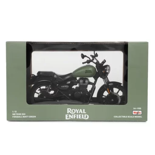 Royal Enfield Meteor 350 Fireball Matt Green Scale Model 6