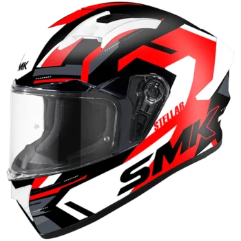 SMK Stellar Sports K Power Gloss Black Red White Helmet (GL231)