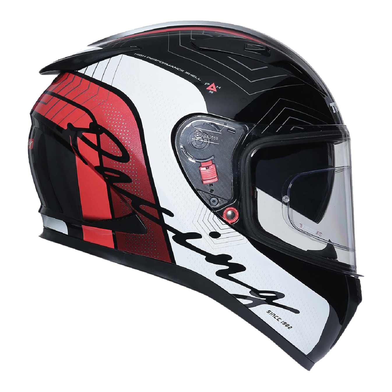 TVS Racing Helmet Matt Red and White 1