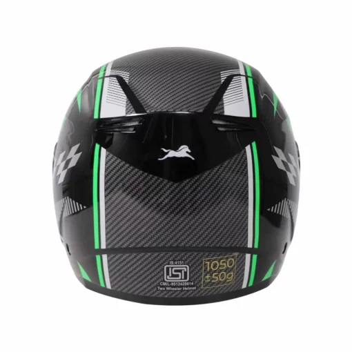 TVS Racing XPOD LT Black Green Full Face Helmet 3