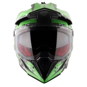 Axor X CROSS Flash Dual Visor Cool Grey Green Helmet 2