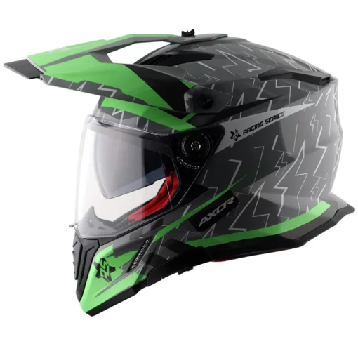 Axor X CROSS Flash Dual Visor Cool Grey Green Helmet 3