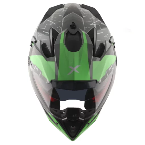 Axor X CROSS Flash Dual Visor Cool Grey Green Helmet 6