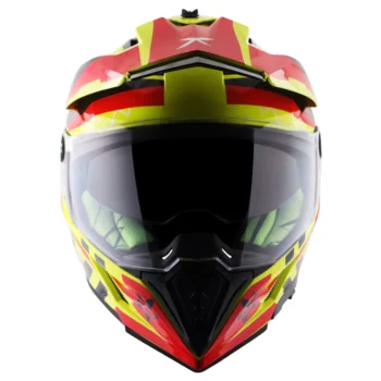 Axor X Cross Flash Dual Visor Neon Yellow Red Helmet 2