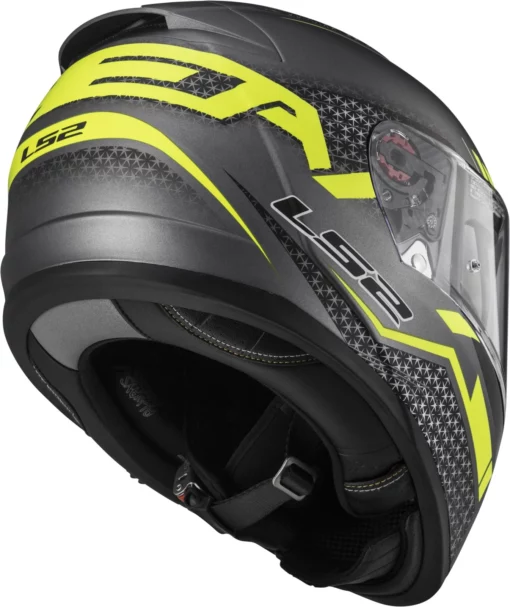 LS2 FF390 Breaker Feline Gloss Black Fluorescent Yellow Full Face Helmet 4