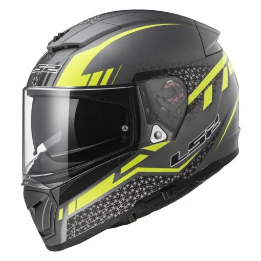 LS2 FF390 Breaker Feline Gloss Black Fluorescent Yellow Full Face Helmet