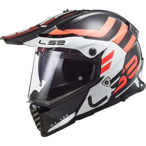 LS2 MX436 Pioneer Evo Adventurer Gloss Black White Helmet