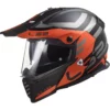 LS2 MX436 Pioneer Evo Adventurer Matt Black Orange Helmet