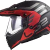LS2 MX436 Pioneer Evo Adventurer Matt Black Red Helmet