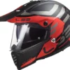 LS2 MX436 Pioneer Evo Adventurer Matt Black Red Helmet 2