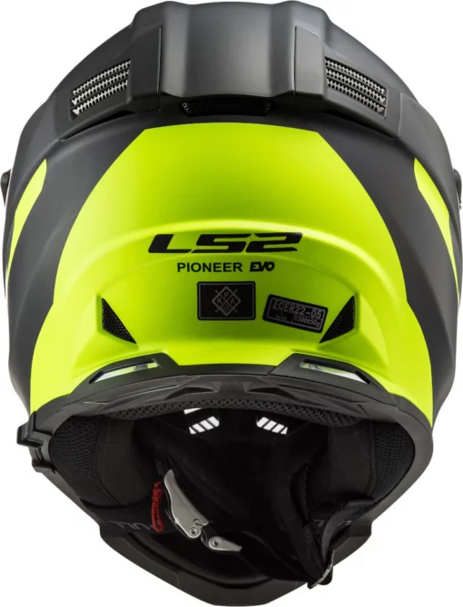 LS2 MX436 Pioneer Evo Router Gloss Black Fluorescent Yellow Dual Sport Helmet 2