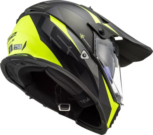 LS2 MX436 Pioneer Evo Router Gloss Black Fluorescent Yellow Dual Sport Helmet 4